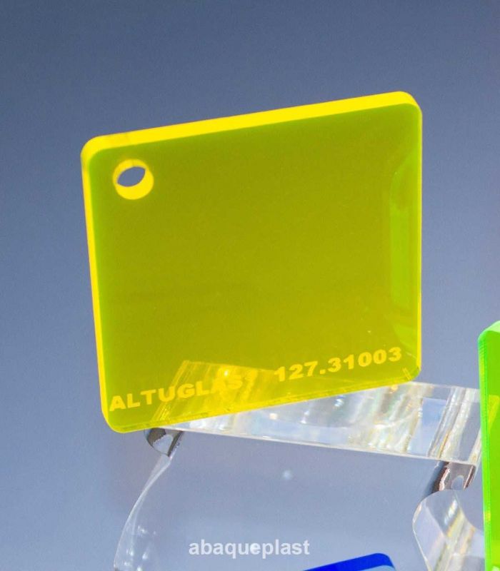 Altuglas™ - Plaque PMMA coulé (acrylique) CN transparent couleur fluo ...