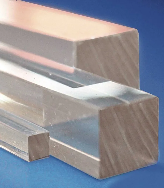 Barre carrée PMMA coulé transparent