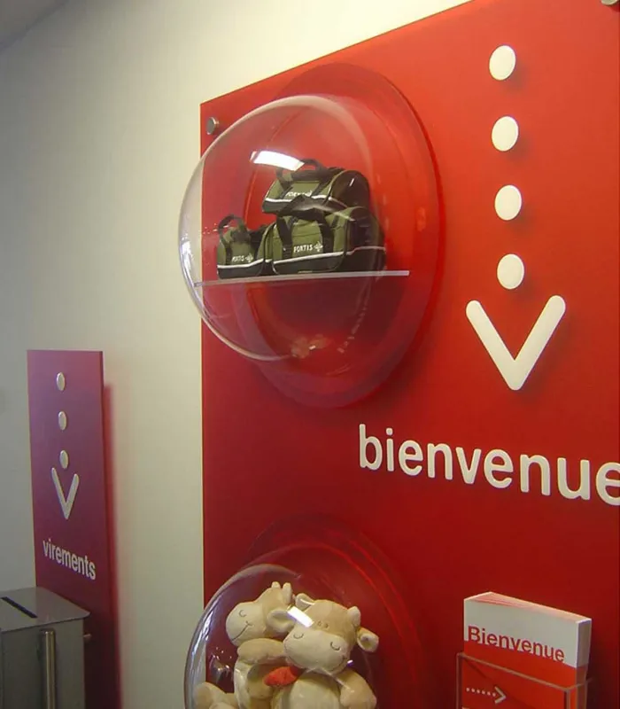 Demi-sphère soufflée avec collerette PMMA coulé