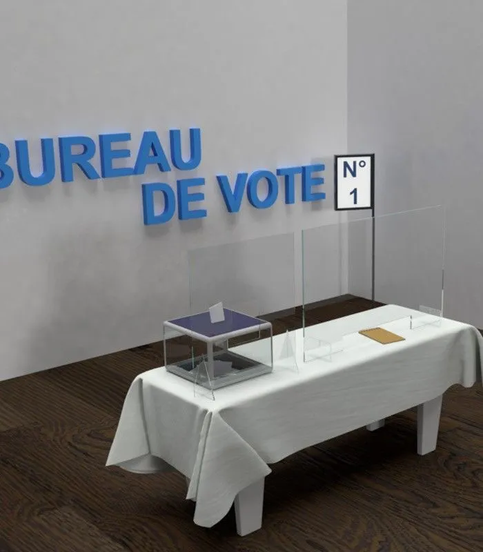 ÉCRAN DE PROTECTION pour bureau de vote – HYGIAPHONE