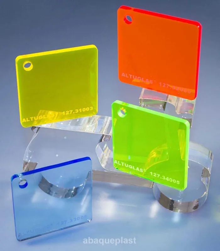 Altuglas™ - Plaque PMMA coulé (acrylique) CN transparent couleur fluo (rouge, vert,bleu, jaune) Altuglas™