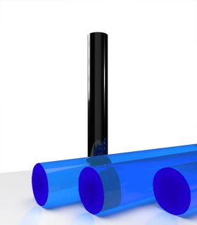 Bâton rond PMMA extrudé bleu fluo