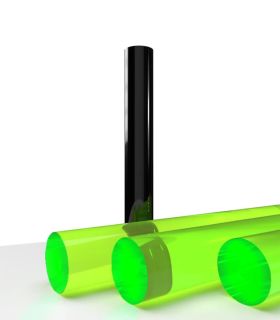Bâton rond PMMA extrudé vert fluo