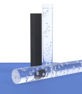 Bâton rond PMMA extrudé incolore transparent à bulles