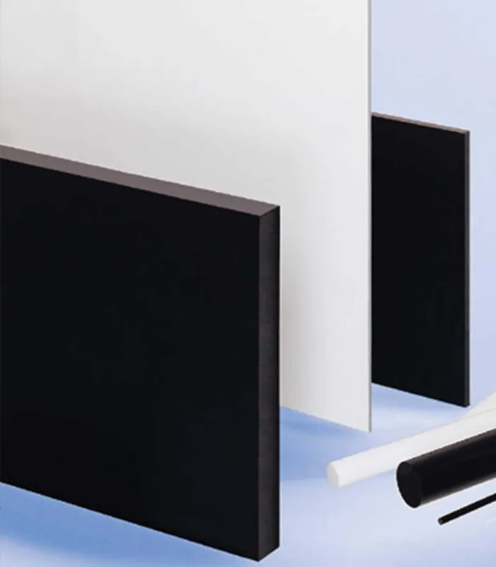 Feuille polyacétal POM C Extrudé blanc et noir