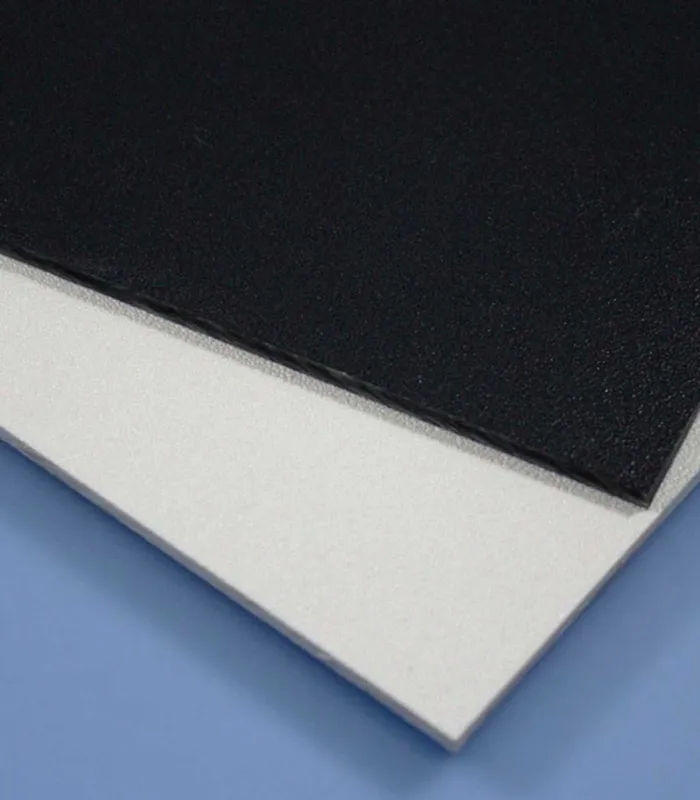 Feuille ABS extrudé grainé blanc / noir